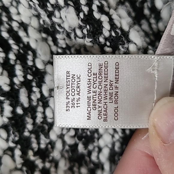 Loft Black White Asymmetrical Zip Moto Blazer Jacket, Size S - Picture 8 of 10